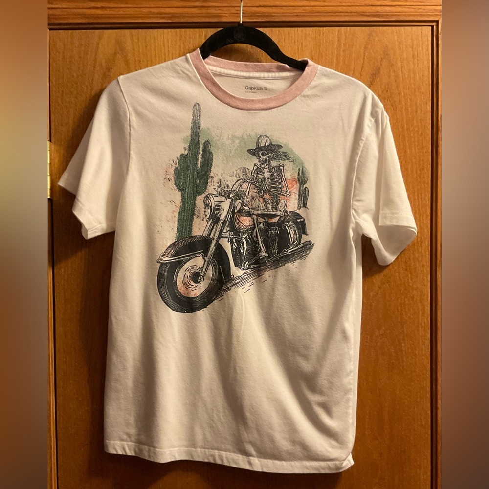 GapKids Graphic Short Sleeve T-Shirt.Halloween Motorcycle Cactus Theme.